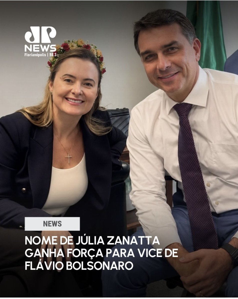 MARINESARALDI's tweet photo. Nome de Júlia Zanatta ganha força para vice de Flávio Bolsonaro. 

E ai, o que você acha? https://t.co/kWspzuf57K
