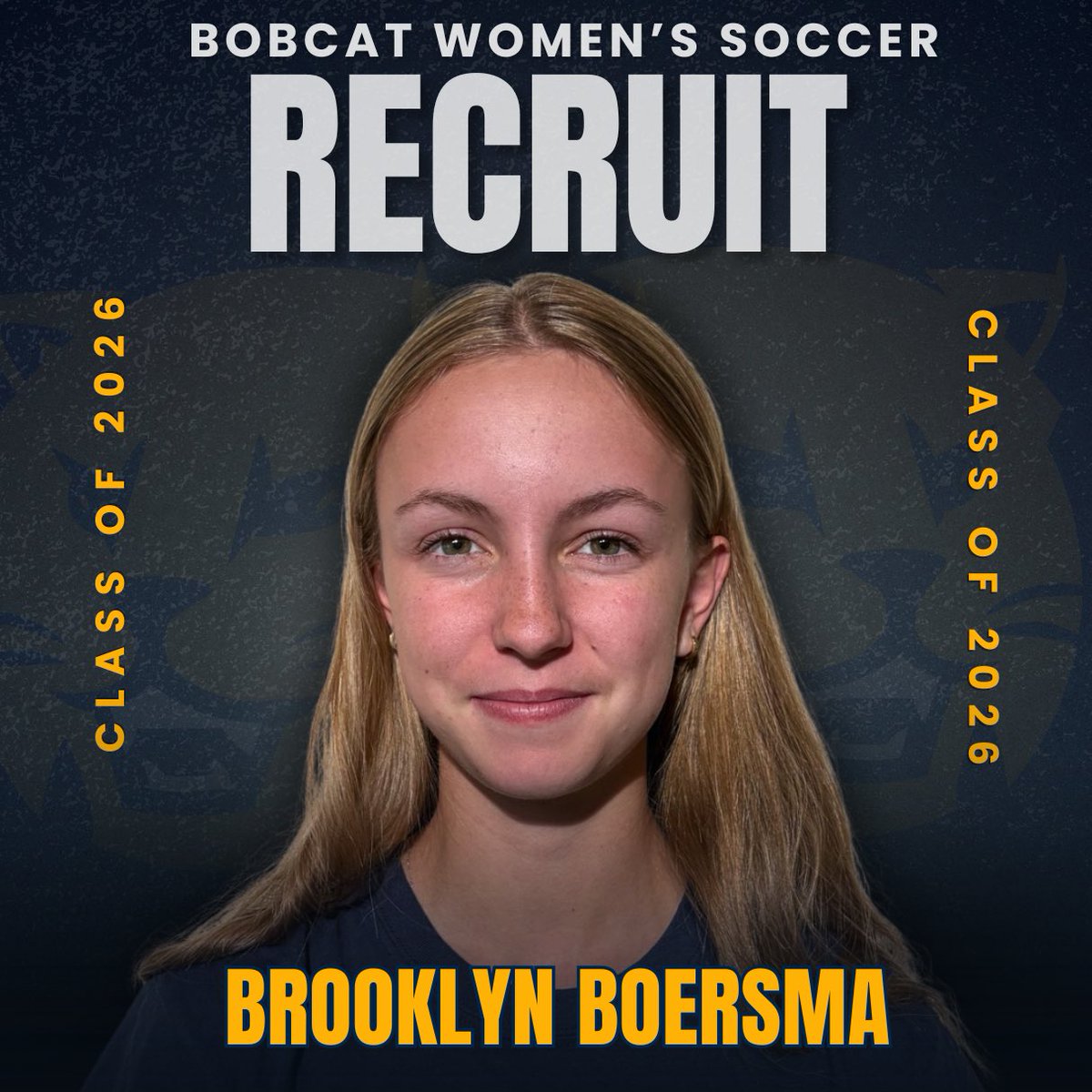 BUBobcats's tweet photo. 😼⚽️Neepawa product Brooklyn Boersma will don 🔵&amp;🟡 this fall.

Welcome to Bobcat Nation, Brooklyn! https://t.co/YSPGJN96fq