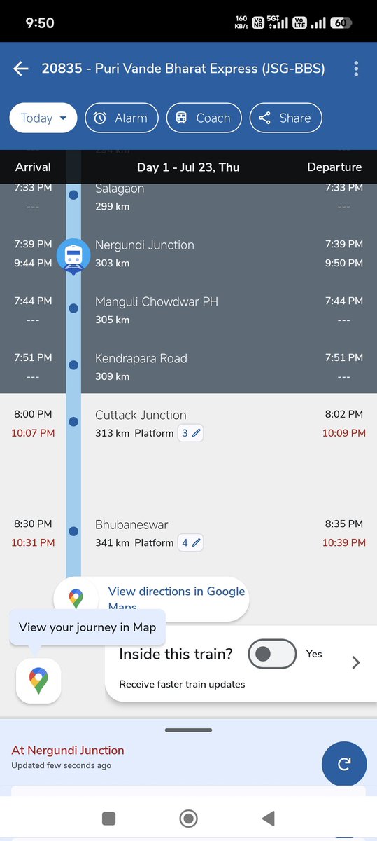 jhinesh's tweet photo. @Srdomckp @CKP_Division @RailwaySeva @AshwiniVaishnaw the time keeps increasing. Why why ??? https://t.co/3RADU2gxQf