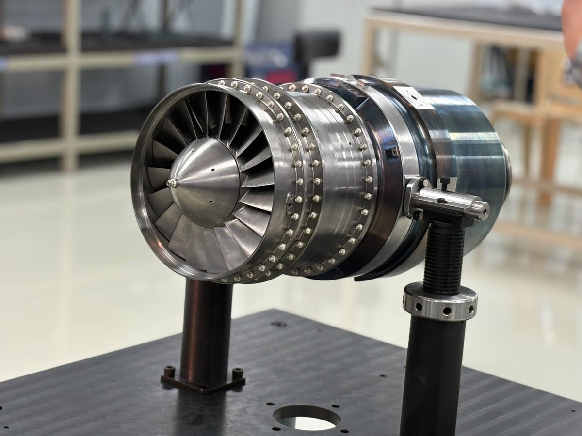 Varun55484761's tweet photo. Indigenous Expendable Turbo Jet Engine of 350 kg thrust class, designed by GTRE, has been successfully developed. GTRE had identified Azad Engineering, Hyderabad as Industry partner. On July 22, 2026, the engine was successfully realised and delivered to GTRE by Azad Engineering https://t.co/1NpbEhgN6R