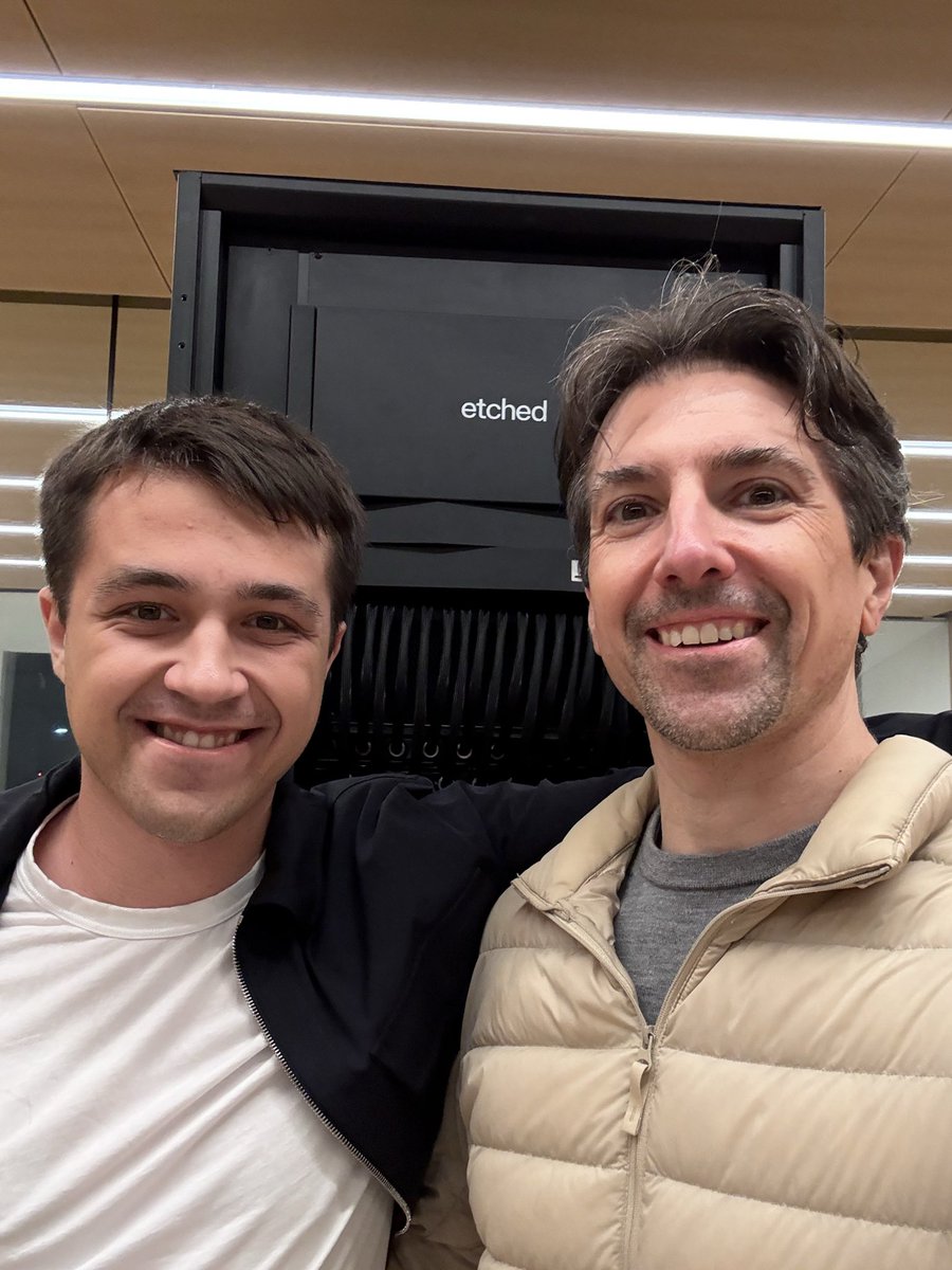 juberti's tweet photo. You can just build frontier inference. Proud of @UbertiGavin and thrilled for the entire Etched team! https://t.co/UrZHCrCTRV