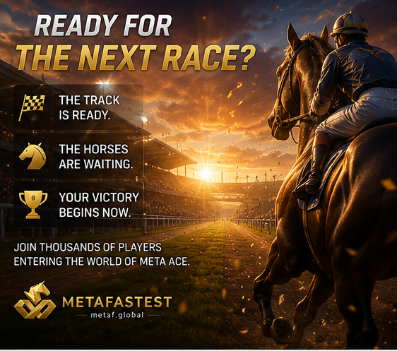 Metafatest's tweet photo. Ready for the Next Race?

🔥 The track is ready.
🐎 The horses are waiting.
🏆 Your victory begins now.
Join thousands of players entering the world of META ACE.
🌐 https://t.co/kYvYkmmKLa https://t.co/Ig8fJXafAj