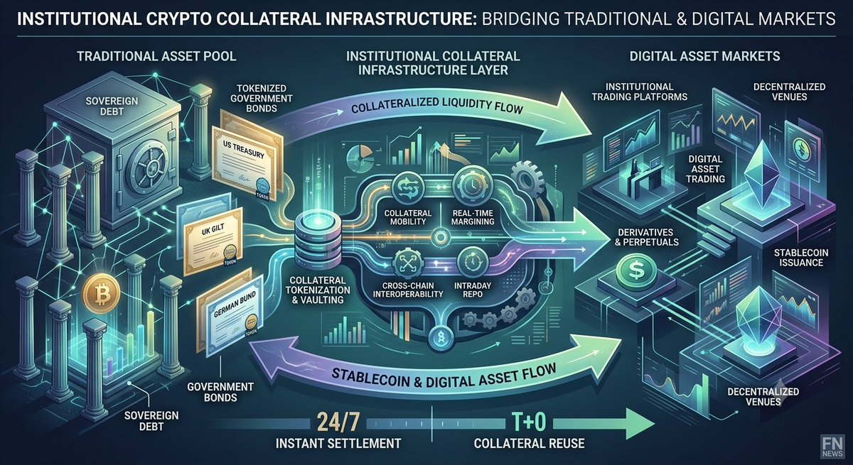 bitforgenews's tweet photo. 🏦 Standard Chartered just built a framework letting institutions post BlackRock's tokenized Treasury fund as collateral on OKX — turning U.S. government bonds into crypto trading margin. TradFi and crypto are now sharing the same collateral rails. #Bitcoin #Crypto #RWA https://t.co/V2ZHNw8wGV