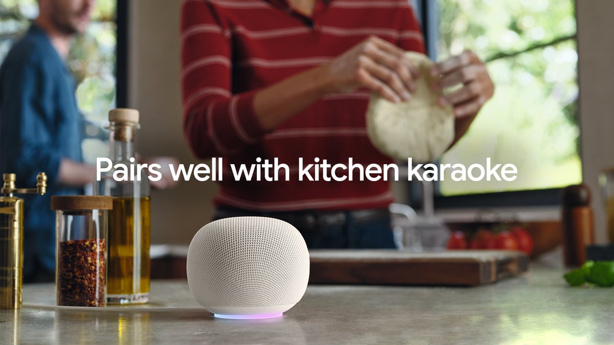 GoogleHome's tweet photo. Hear that? That’s the sound of you never missing a beat 😎
#GoogleHome Speakers send great sound to every corner of every room.
 
Hear more https://t.co/MJXNIFybax https://t.co/Q1bWsEKON4