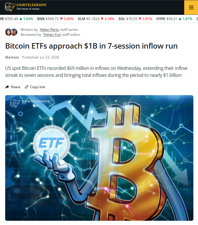 OfficialXYO's tweet photo. What's that? You want more Markus Levin quotes in big publications? AND you want to learn about the big news in Bitcoin ETFs?

Well do we have good news for you! Check it out via @Cointelegraph ⬇️ Link below! https://t.co/jh2Ujamojt