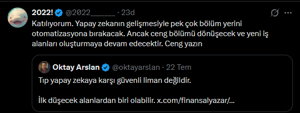 nsfsjw's tweet photo. Hiçbir robot imamlık yapamaz. Şartları sağlamıyor.

Yapay zekanın en ufak bir darbe vuramayacağı tek meslek imamlıktır. https://t.co/0w0faSiFfi