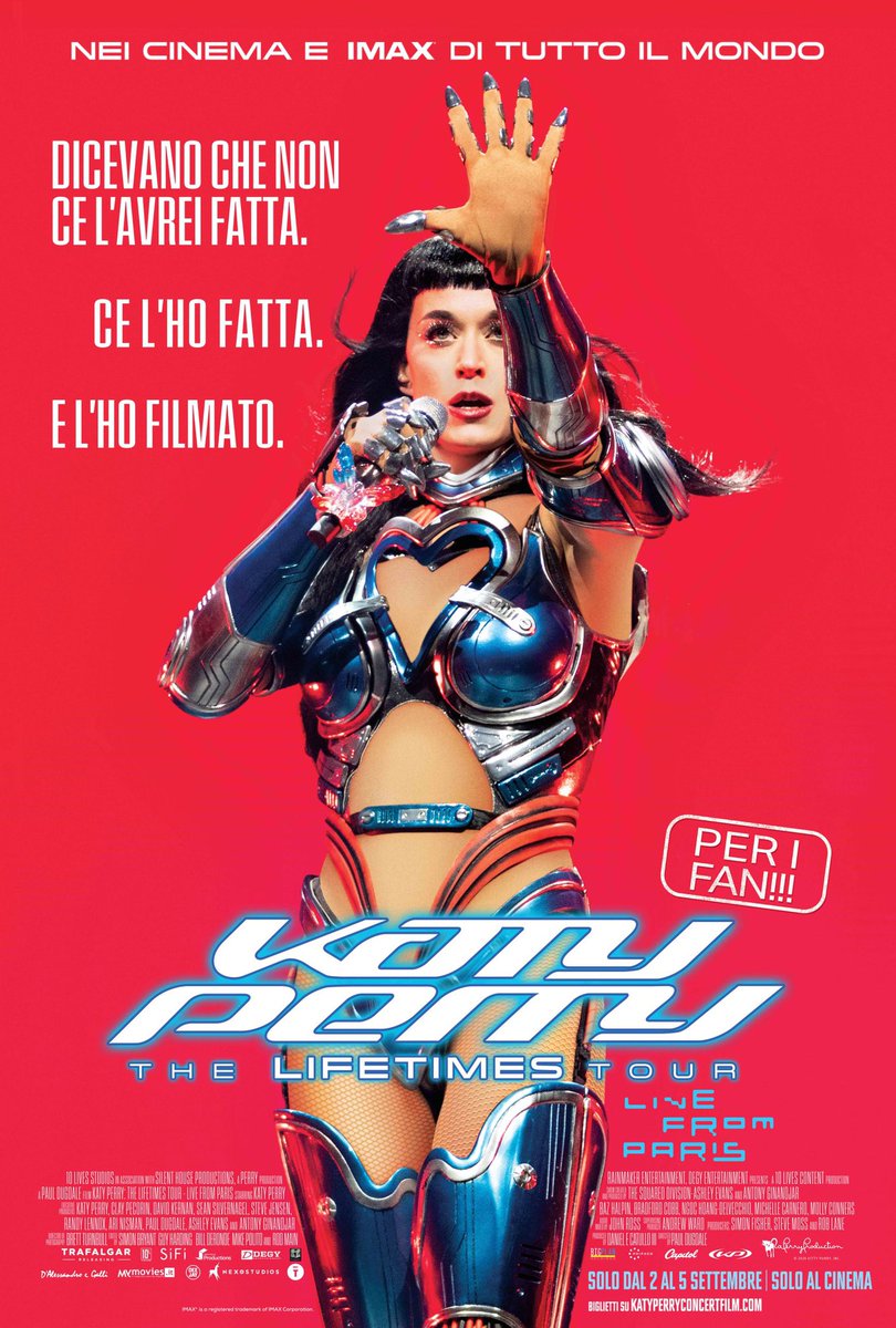 KatyPerryNewsIT's tweet photo. Poster italiano ufficiale del nuovo film-concerto di Katy Perry: “THE LIFETIMES TOUR – Live from Paris”, in arrivo nei cinema e IMAX italiani a partire dal 2 settembre. 🧡🇮🇹 https://t.co/Y4PdIPvH9G
