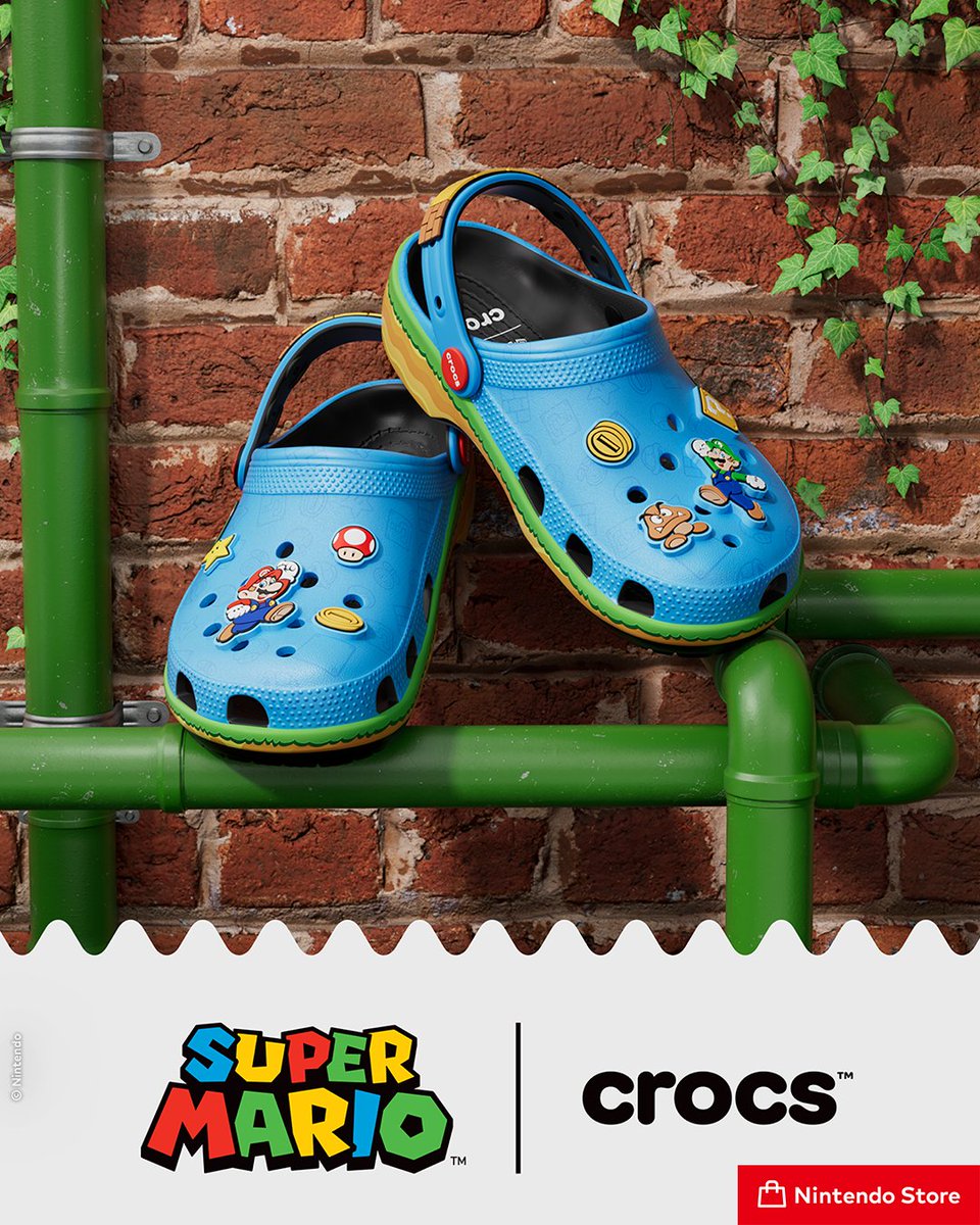 NintendoStoreDE's tweet photo. Seht euch die neue Crocs™ x #SuperMario-Kollektion im #NintendoStore an!

🛒: https://t.co/x6kJynFuZW https://t.co/DuoVS9pyy1