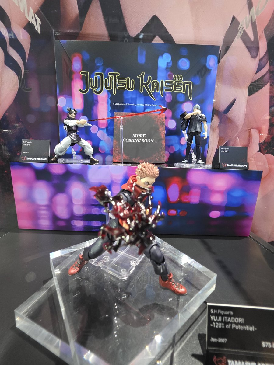 TamashiiNations's tweet photo. Day 1 of San Diego Comic-Con is officially kicking off!

Choso &amp; Mahito from Jujutsu Kaisen are now on display for the first time!

#SDCC2026 #JJK #JujutsuKaisen https://t.co/gJG3gbVA1Q