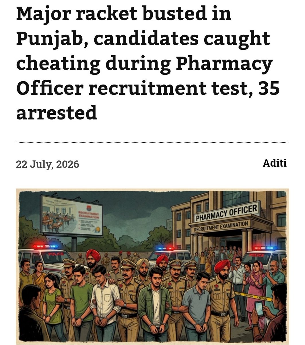 GudumbaSatti's tweet photo. "Pharmacy Officer Recruitment" paper was leaked in Punjab.

But, none of the activists and CJP spoke about it.

NEET exam has been held again after the leak. Even the results are out. Still, the Cockroaches and fake activists are creating ruckus in Delhi.

Why are they worried only about NEET, but not about the leak in other places?