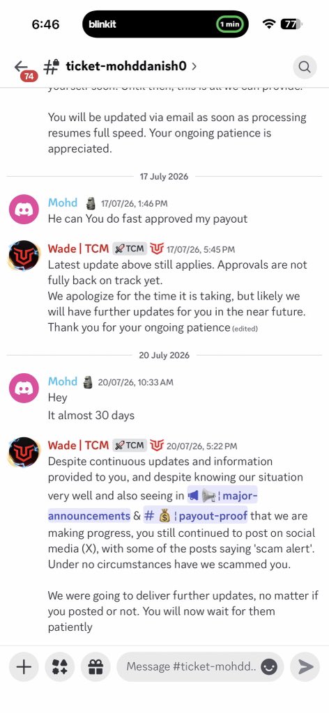 propwatchmedia's tweet photo. 🚨 Another delayed payout complaint involving Titan Capital Markets.

A trader @GoldInsiderX has contacted PropWatch claiming that a $2,049.70 payout requested on June 18 remains unpaid more than 30+ days, despite sharing payout confirmation and weeks of support conversations & later removed from the support system.

We contacted Titan Capital before posting.

No reply.

When traders wait over a month for their money, transparency isn’t optional.

If there is a legitimate reason for this delay, the trading community deserves a transparent explanation.

Silence only creates more uncertainty.

@TitanCapMarkets , what’s happening with this payout?