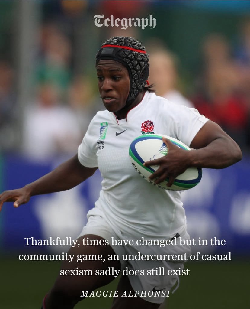 MaggieAlphonsi's tweet photo. Today is a landmark day. The RFU have launched a new anti-sexism policy to tackle sexism and misogyny in English rugby. The RFU becomes the first governing body to launch this policy. It is a huge step in the right direction in making sure women and girls are able to thrive in a sport they enjoy. 

You can read my full Telegraph column on this and why this policy is much needed in the link below.👇 

https://t.co/i1qYkzfqIp