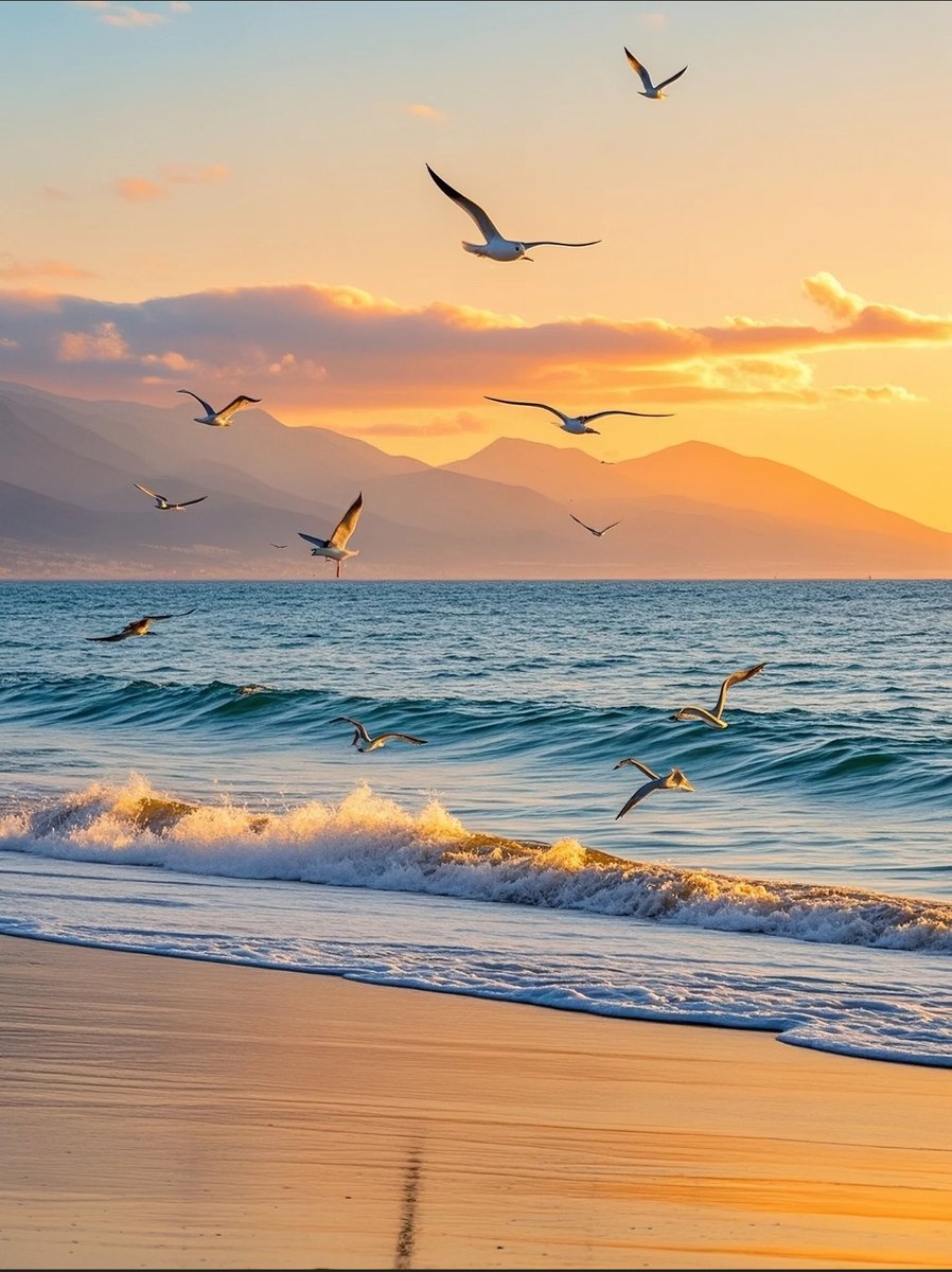 Gimwangtae_'s tweet photo. [Just spent the whole morning chasing sunlight along the coastal path—salt in my hair, seagulls calling, and that perfect golden hour glow hitting the waves. Small, unplanned moments make the best trips ]， https://t.co/HdX7R9X8c2