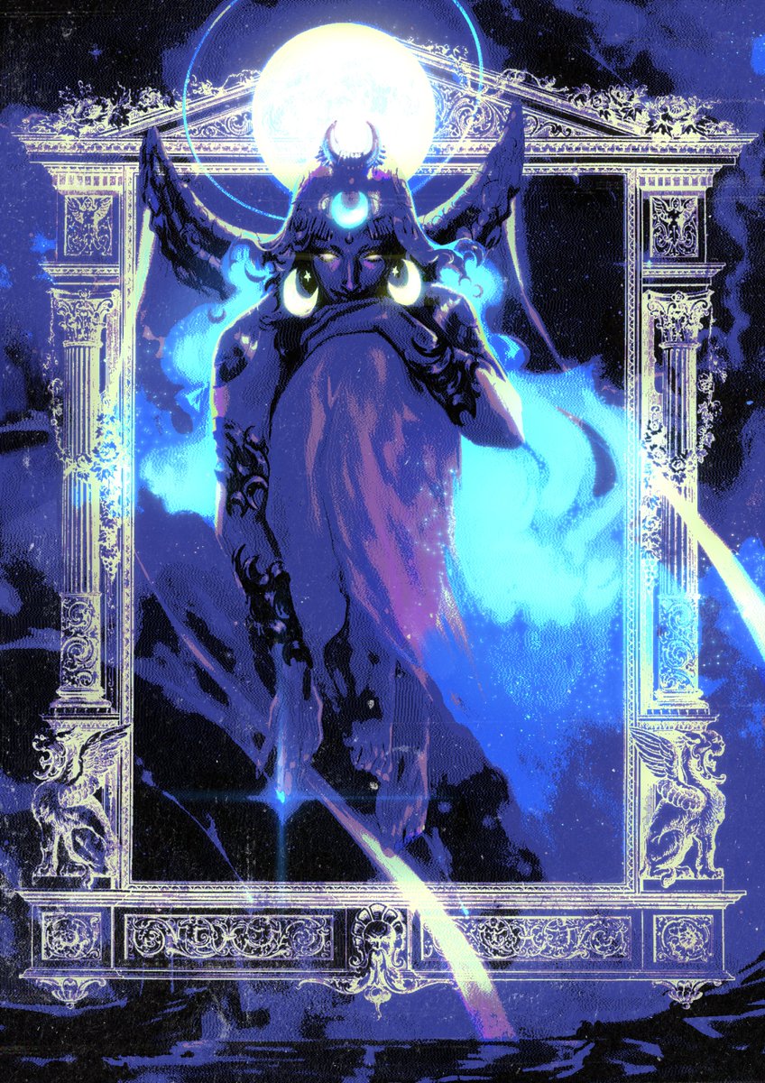 BlackSalander's tweet photo. trying something with my Selene artwork using dithering 

would anyone be interested in prints of something like this?, I kinda love the style https://t.co/emlDa8mU6j