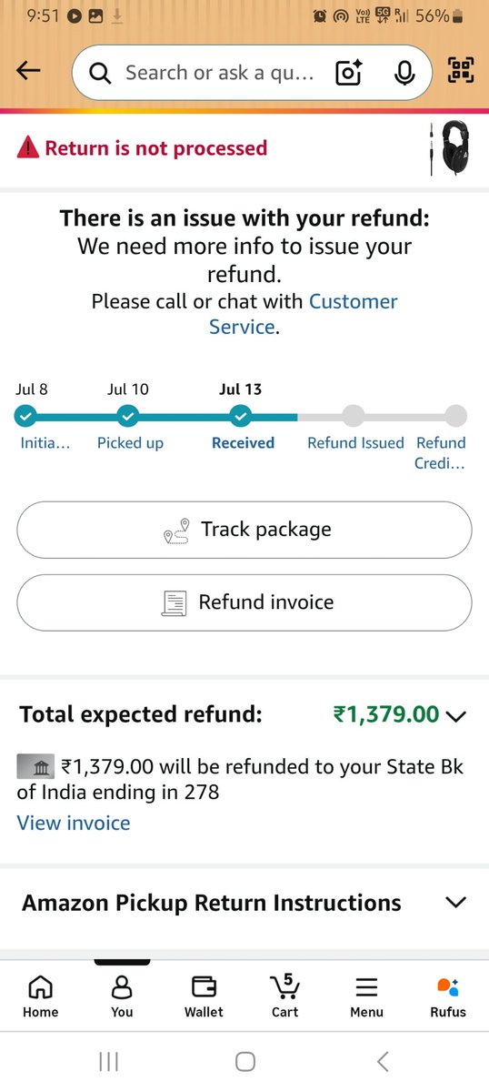 Sanjit_RM's tweet photo. Hello @amazonIN @amazon @AmazonHelp what type of service you are prividing? Are customer meaningless for you? I have placed return order, waiting since 13 days but no pickup , no refund. One item picked up but since 13 days no refund issued. Your customer executive also 👇 https://t.co/bKYnvu4Mmj