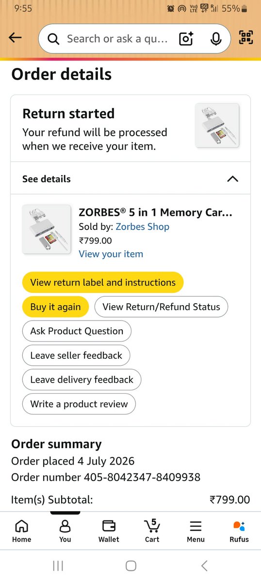 Sanjit_RM's tweet photo. Hello @amazonIN @amazon @AmazonHelp what type of service you are prividing? Are customer meaningless for you? I have placed return order, waiting since 13 days but no pickup , no refund. One item picked up but since 13 days no refund issued. Your customer executive also 👇 https://t.co/bKYnvu4Mmj