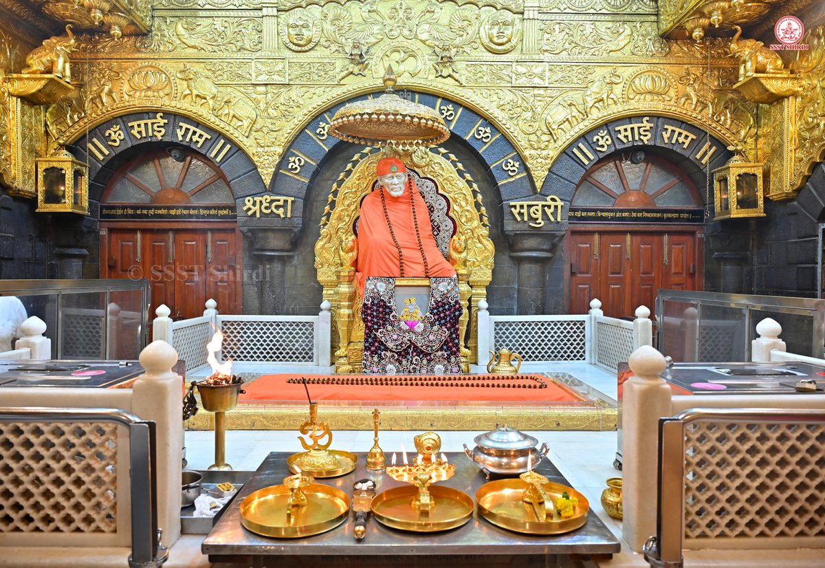 SSSTShirdi's tweet photo. *!! ॐ साई राम !!*
*श्री साईबाबा संस्थान विश्वस्त व्यवस्था,शिर्डी*
*!! ॐ Sai Ram !!*
*Shri Saibaba Sansthan Trust, Shirdi*
≈≈≈≈≈≈≈≈≈≈≈≈≈≈≈≈≈ 
*आरती :-शेजारती*
*गुरुवार २३ जुलै २०२६*  
*Aarti :-Shejarti*
*Thursday 23 July 2026* https://t.co/8xUtD6Syvk