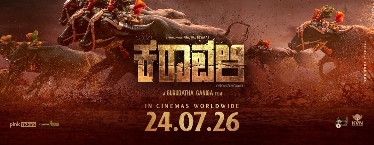 IamHCB's tweet photo. #Karavali: A Story Rooted in Its Soil.

There are films that spend half their runtime preparing you for what's coming, and there are films that simply get on with it. Karavali belongs to the latter. Right from the opening sequence, director Gurudatta Ganiga makes it clear that this is a film interested in telling a story, not showing off.

Originally written by Chandrashekhar Bandiyappa, the film underwent changes made by Gurudatta Ganiga, though significant alterations were made, with the core of karavali being the only part that remained intact, the biggest strength of Karavali is its honesty. There are no unnecessary commercial detours, no forced comedy tracks and no scenes written just to please the front benchers. The film stays rooted to its world and trusts the audience enough to stay with it. That itself is a rarity today.

This is probably Prajwal Devaraj's best script selection in years. He is terrific in the opening portions, especially during the Yakshagana episode where his screen presence and intensity are at their best. As the story progresses, however, the character loses momentum. It isn't because Prajwal underperforms. The screenplay simply doesn't give him enough moments to elevate the character further. One thing that did bother me occasionally was the dubbing. Hearing someone else's voice for an actor we've watched for decades creates a slight disconnect.

If there is one actor who walks away with the film, it is Mithra as Mahabala. He is easily the emotional backbone of Karavali. His performance has a certain honesty that stays with you long after the film ends. Raj B. Shetty is excellent as Mahaveera. Effortless as always. Ramesh Indira does what's expected of him, although his character deserved more depth... Like in many films, this one too fails to write female characters properly. Shushmita Bhat makes a fleeting appearance, offering little to the narrative aside from standing alongside Raj B Shetty. For the other female lead, Sampada, character, there isn't much beyond the love storyline with Prajwal Devaraj. It primarily focuses on the romance aspect. Sampada barely gets enough material to leave an impression.

Technically, Karavali is rock solid. The cinematography, production design, sound design and DI deserve special mention. The world feels authentic from start to finish. Only the VFX in a few portions feels undercooked and could have been polished better.

What stood out most was how the film handled Kambala. It shows tradition with integrity, never simplifying it into a documentary or elevating it for theatrical impact. Kambala becomes a part of the story, not the story itself, and that makes the world feel far more authentic.

The film isn't without its flaws. A few supporting characters deserved better writing, and not every emotional moment lands with the impact it aims for. But these aren't problems that diminish the overall experience.

Karavali is not trying to reinvent Kannada cinema. It simply tells a sincere story with confidence, backed by strong technical work and grounded filmmaking. In a time where many films mistake noise for cinema, Karavali chooses restraint. And that works in its favour. Make sure to watch it at your nearest cinemas.