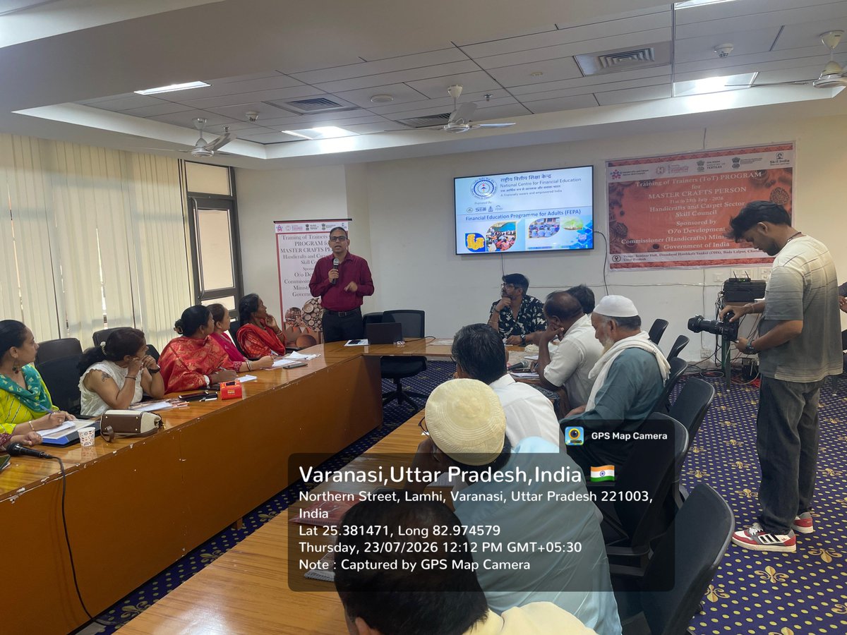 HCSSC_INDIA's tweet photo. HCSSC, alongside DC-Handicrafts, Ministry of Textiles under the R&D (NHDP) Scheme, successfully trained 40 candidates. Today featured an insightful Financial Literacy session by experts from NCFE (promoted by RBI & SEBI), highly praised by all. 

#SkillIndia #TrainingOfTrainers #MoSkillsAndEntrepreneurship #SkillIndia #KushalBharatViksitBharat