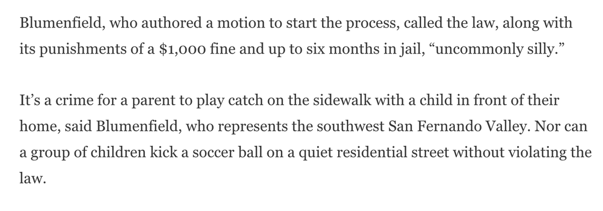 mirijulip's tweet photo. Turns out it's illegal for kids to play ball games on a street, sidewalk, or even a public park (if it isn't a designated field).

Just another way we make a childhood confined to homes, screens and carefully-monitored extracurriculars the path of least resistance for parents. https://t.co/fl9cYWl4lV