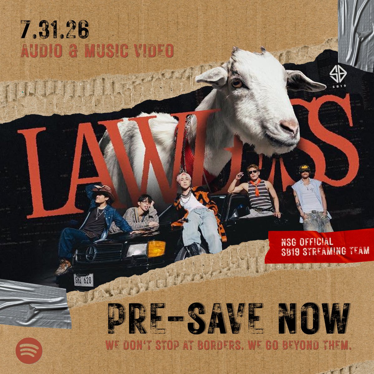 _OfficialNSG_'s tweet photo. [🐐] PRE-SAVE REMINDER

A'TIN! Nakapre-save na ba kayo? Huwag po natin kalimutan! I-share nyo na rin ang link sa labas ha? SLMT!!!!! 🫶

'LAWLESS' is arriving soon!📦
JULY 31 PHT 🚛

Pre-save now!
🔗: https://t.co/9eKgFC27ry

@SB19Official #SB19 https://t.co/c95AXthKDO