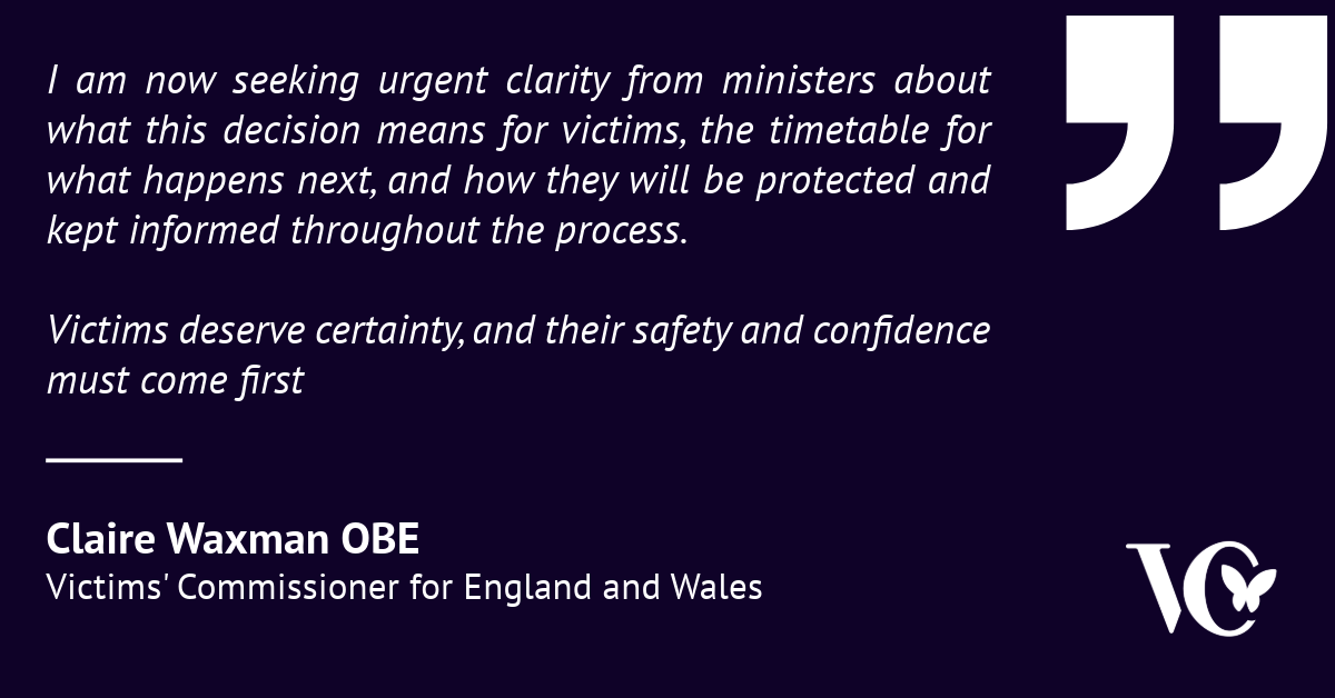 Victims' Commissioner for England & Wales tweet media