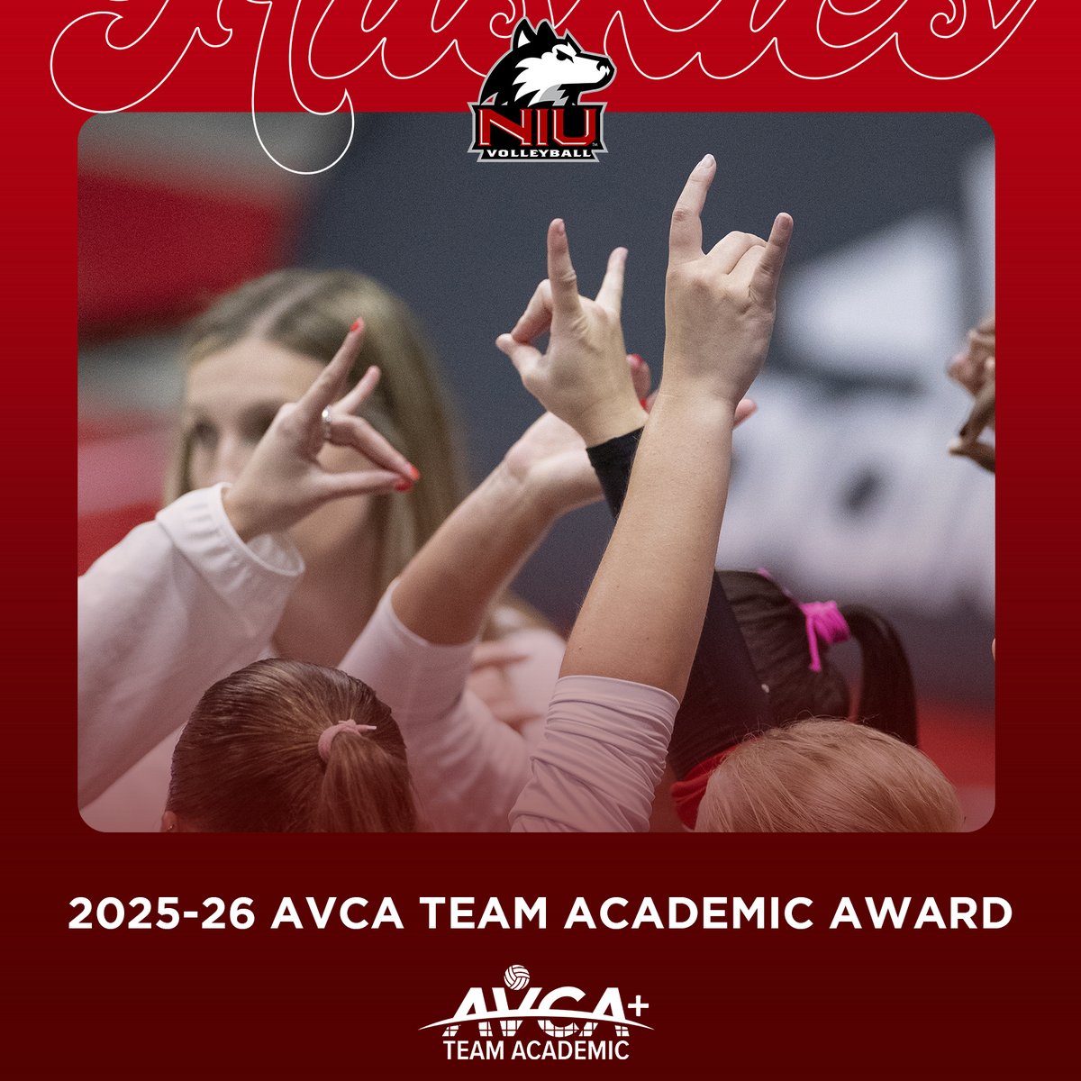 NIUVolleyball's tweet photo. Congratulations to the Huskies on earning the @AVCAVolleyball Team Academic Award
#OnAMission https://t.co/j10OSLgbnN