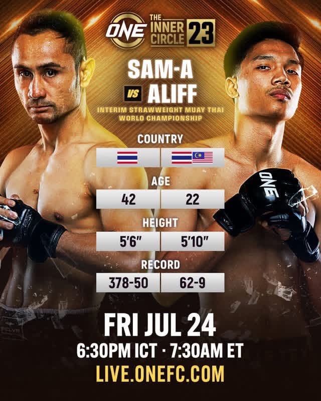 withaidil's tweet photo. 🇲🇾 Malam ini, kita semua ada satu sebab untuk bersorak! 🇲🇾

Seorang anak Malaysia akan melangkah ke pentas terbesar Muay Thai dunia. Aliff Rakib bakal berdepan legenda Thailand, Sam-A, dalam perebutan gelaran Interim ONE Strawweight Muay Thai World Championship 🫶🏻💛 https://t.co/W2gSIs8oJw