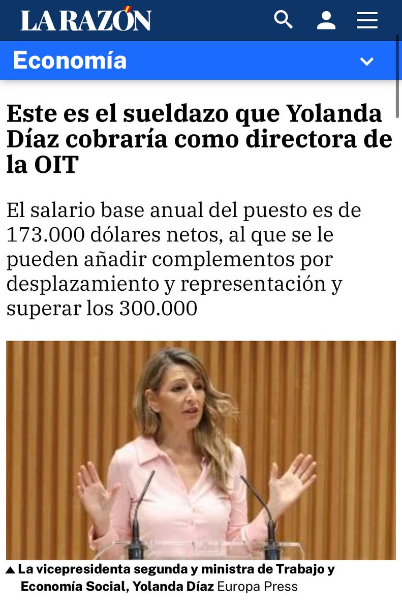 alvaroaguirrepe's tweet photo. ¿Yolanda Díaz saltando del barco mientras traga con toda la corrupción del PSOE y deja Sumar como un solar? Pues claro. Más de 300.000 euros al año de sueldo tienen la culpa.

¿Os acordáis de aquello que decía en Podemos de “nunca más un país sin su gente”? Pues ella, hoy, ya no. https://t.co/Kq8nJQViNm