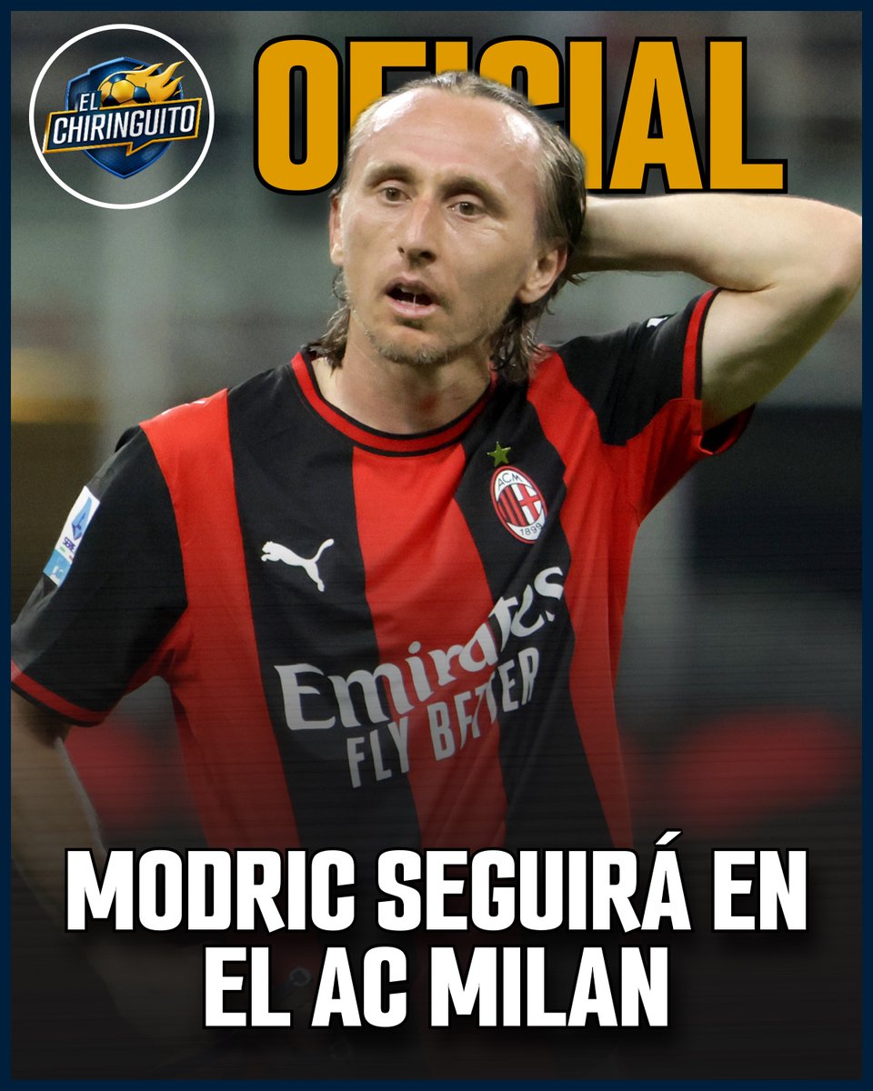 elchiringuitotv's tweet photo. 🇭🇷🇮🇹 MODRIC RENUEVA con el AC MILAN.

📝Firma hasta junio de 2027. https://t.co/Yy3SfUm3T8