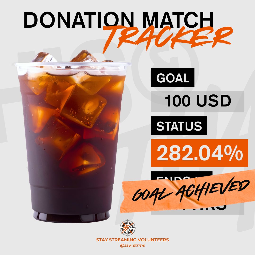 ssv_strms's tweet photo. GOAL ACHIEVED (and exceeded)! ✨

Over 280% of our goal has been received which means, we'll receiving another $100.

Thank you to everyone who helped make this donation match a success! https://t.co/xGXbG5lMBI
