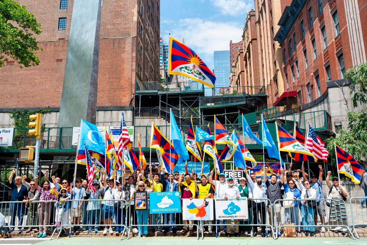 AliJanAtush's tweet photo. East Turkistan and Tibet share the same struggle against Chinese colonial occupation and genocide. Restoring our independence is not just a demand, it is the only way to ensure our peoples’ very survival. The spirit of our friend Lobga Rangzen lives among us. Independence for East Turkistan! Independence for Tibet!