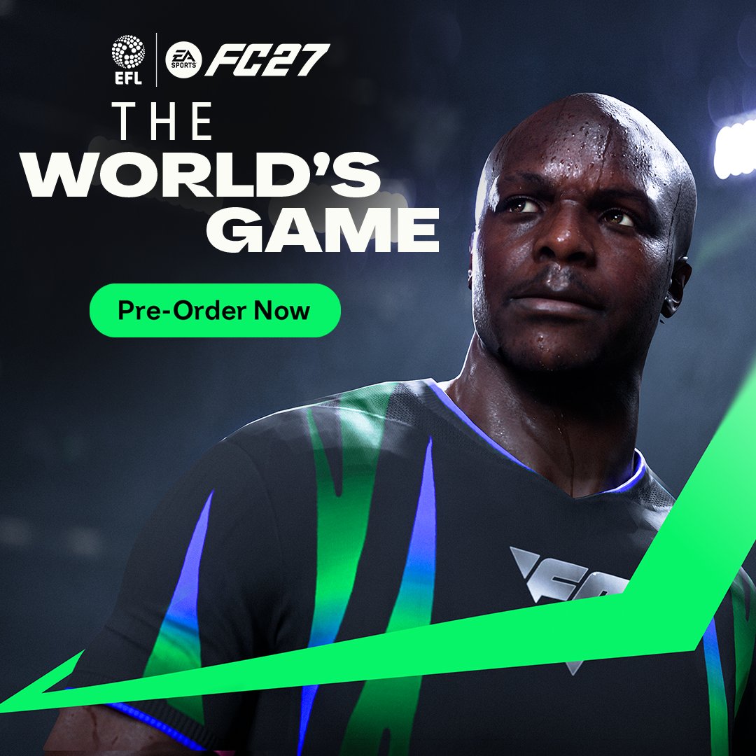 BurnleyOfficial's tweet photo. #EFLAD 

Step into The World’s Game with @EASPORTSFC #FC27 

Built on control. Inspired by the game you love. Experience more rewarding gameplay, smarter attacking movement, and all-new Ultimate Team features. 

Pre-order now 👉 https://t.co/f0ktcQ8u3j https://t.co/sK8S7eoNiC