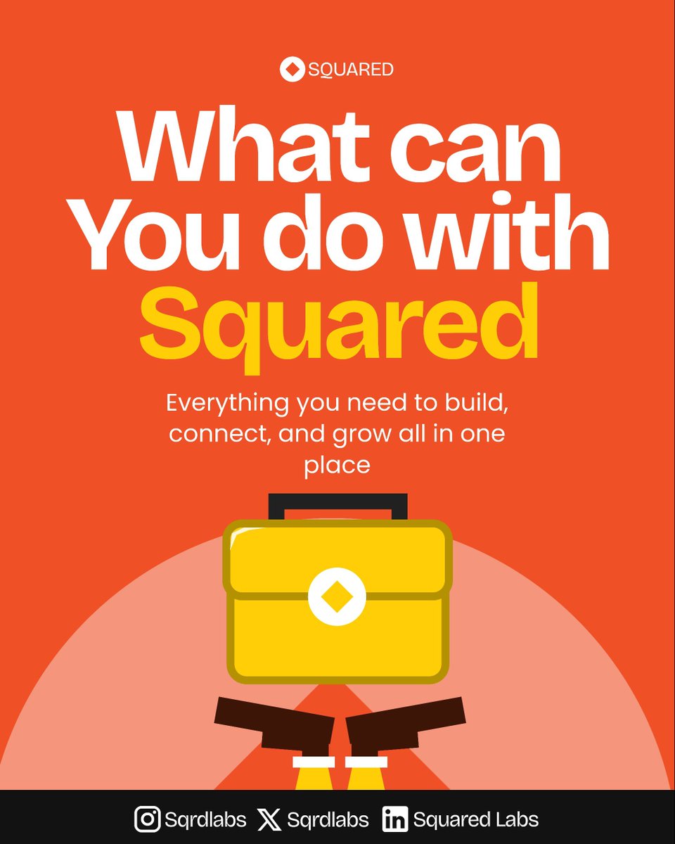 Sqrdlabs's tweet photo. The possibilities are endless with Squared!
Here are just a few of the things you can do with Squared.
No more scattered portfolios. No more rebuilding your credibility on every new platform.
#squared #buildinginpublic #startup #createch #africantech #techstartup https://t.co/b2cph4YDLe
