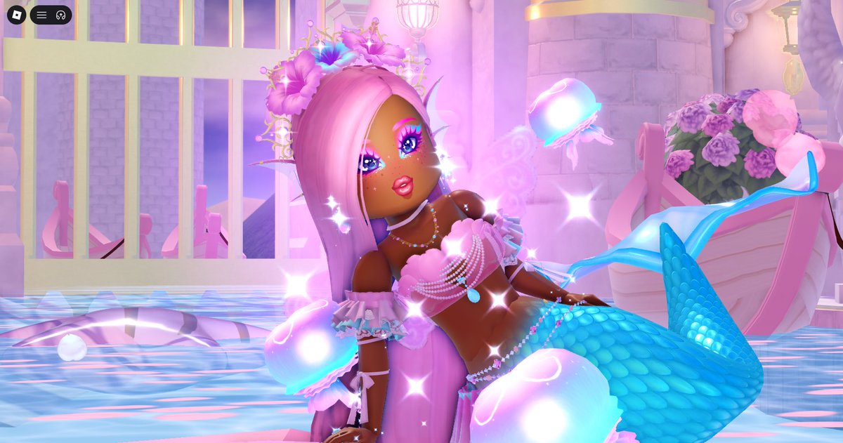 DollieBisou's tweet photo. mermaid royalty✨🐚
face concept and new fit!

🏷️#royalehigh #royalehighconcept #rhtc #rh @RoyaleHighValks @Kittzillaa https://t.co/K5yEbNj7g2