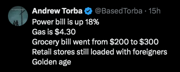 AOEvcBreakthru's tweet photo. Remember when Torba Censored me on #gab merely I'm clean energy? Now he's bitching about energy prices. ๐คก https://t.co/Ndw7pu8CF3