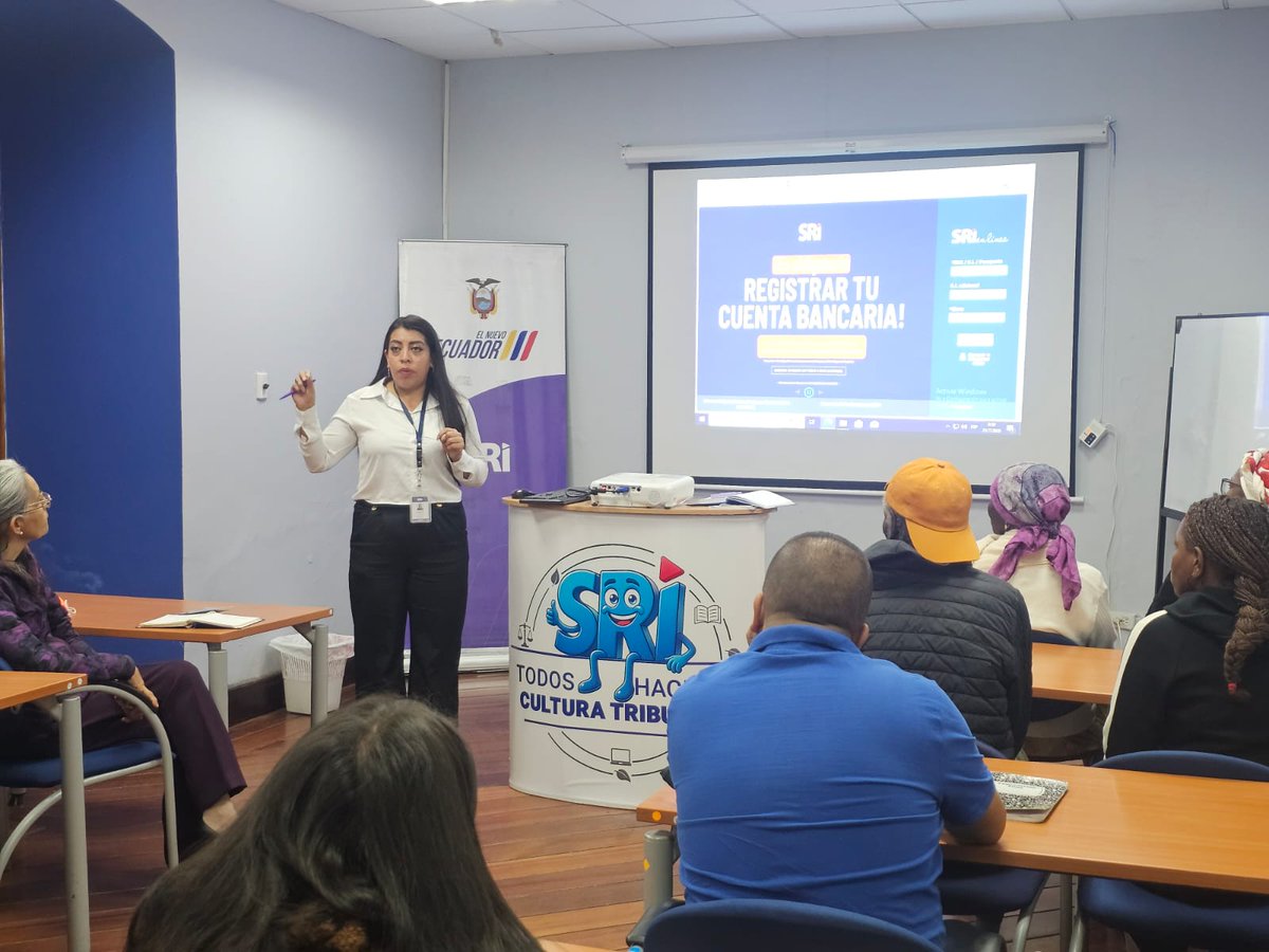 SRIoficialEc's tweet photo. #SRIZonal1

Capacitamos a ciudadanos de la provincia de #Imbabura sobre el proceso de devolución del IVA para grupos de atención prioritaria.

Durante la jornada resolvimos sus inquietudes y brindamos orientación para acceder a este beneficio tributario. https://t.co/SRm8TI60KZ
