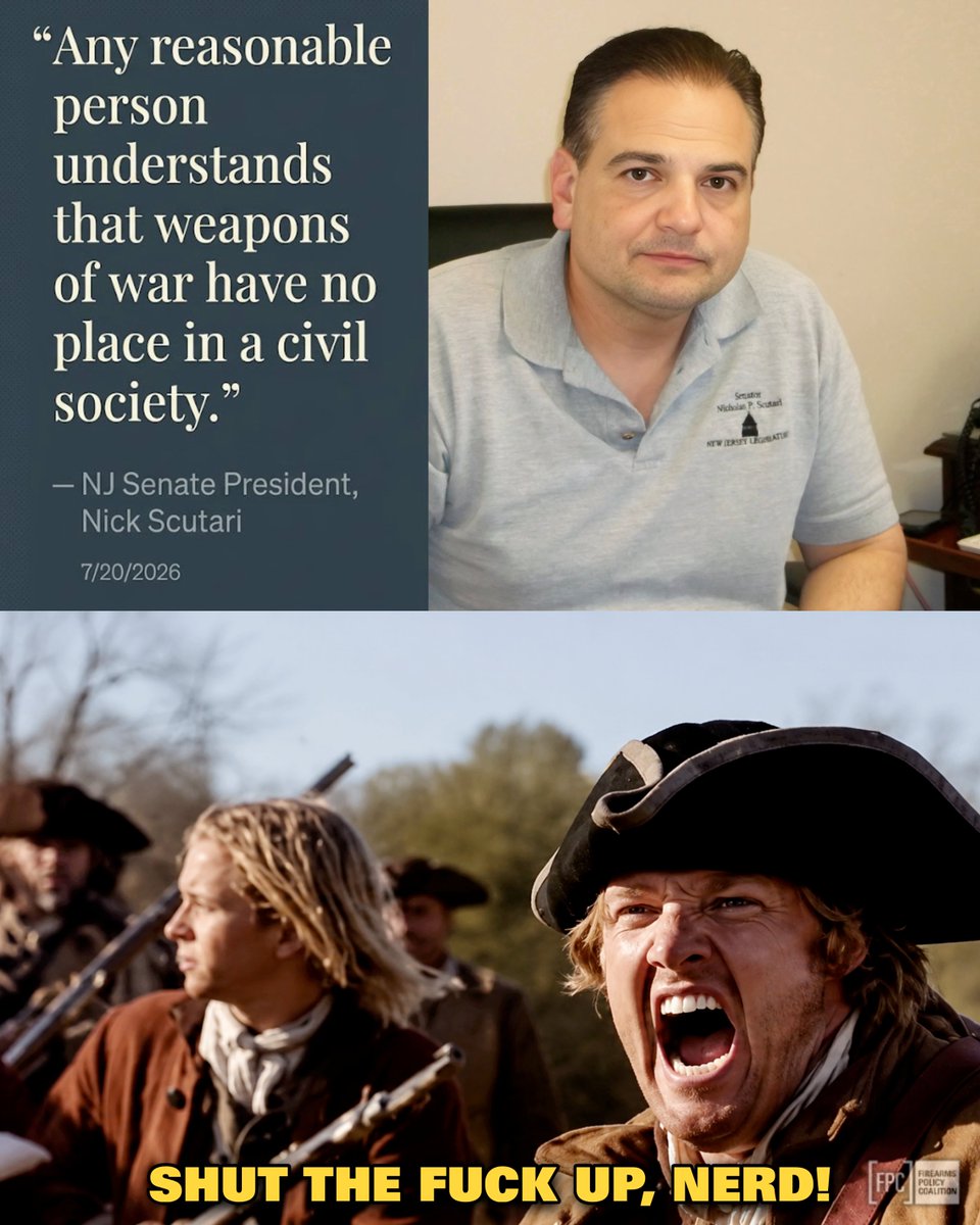 gunpolicy's tweet photo. Hey buddy, time to learn 2A.

Brave men with “weapons of war” are why we live in the civil society you currently enjoy. https://t.co/MNaby7V4UO
