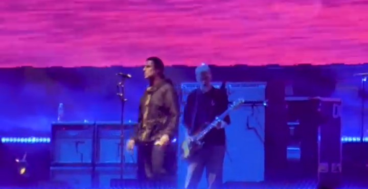 Emymuzzi's tweet photo. OASIS: #Liam and #Noel #Gallager will be at #VeniceFilmFestival in September for the premier of documentary 'Don't look back in anger' on their reunion tour. Steven Knight’s #Oasis docu reveals backstage of the #Oasis Live ’25 tour (photos from Cardiff concert) https://t.co/X7dpCFd98n