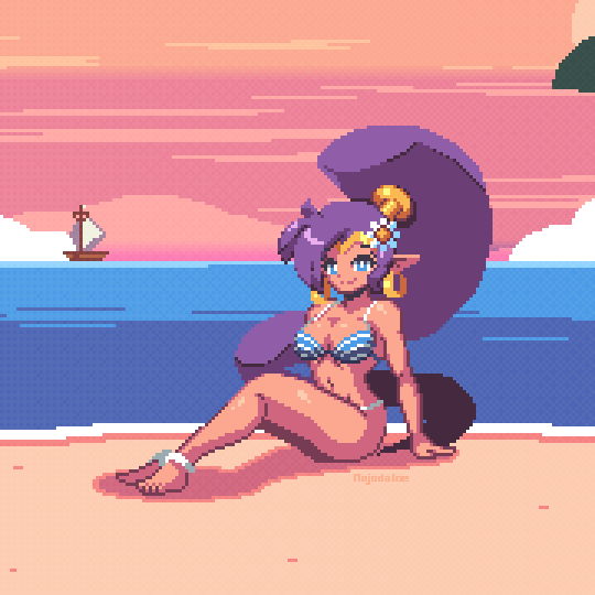NojodaJoe's tweet photo. Shantae swimsuit wallpaper version on my Ko-fi ✨
#pixelart #shantae https://t.co/hAlBNGUakD