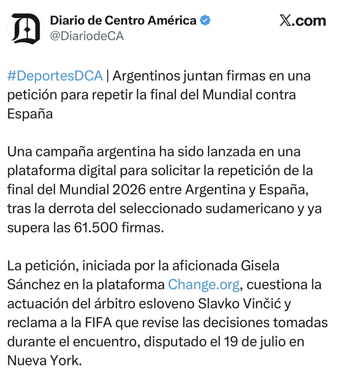 nosoypitti's tweet photo. Gordos miren esto. Salió esta falsa noticia de que están juntando firmas para repetir la final. No solo es falso, si no que encima la que dicen que lo inició, Gisela Sanchez, no es encontrable en redes. Salieron a la vez medios de España, de Guatemala, Brasil y Chile entre otros. Se piensan que la gente come vidrio. Espero que te hayan pagado bien al menos hijo de mil puta @MediterraneoDGT