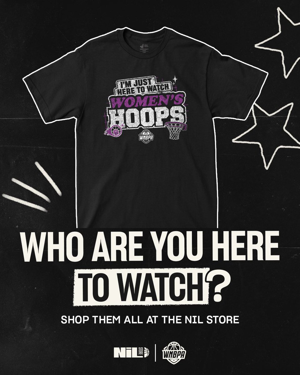 nil_store's tweet photo. Everyone’s here to watch someone… who are you here for? 

23 athletes. 23 new tees. Shop them all ➡️ https://t.co/uA3Hb0FDT7 

Each purchase directly supports the athletes you choose 🤍

#nilstore #wnbpa #wnba https://t.co/5NceX005I2