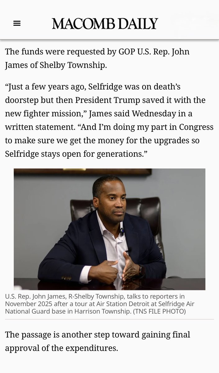 Rep. John James tweet media