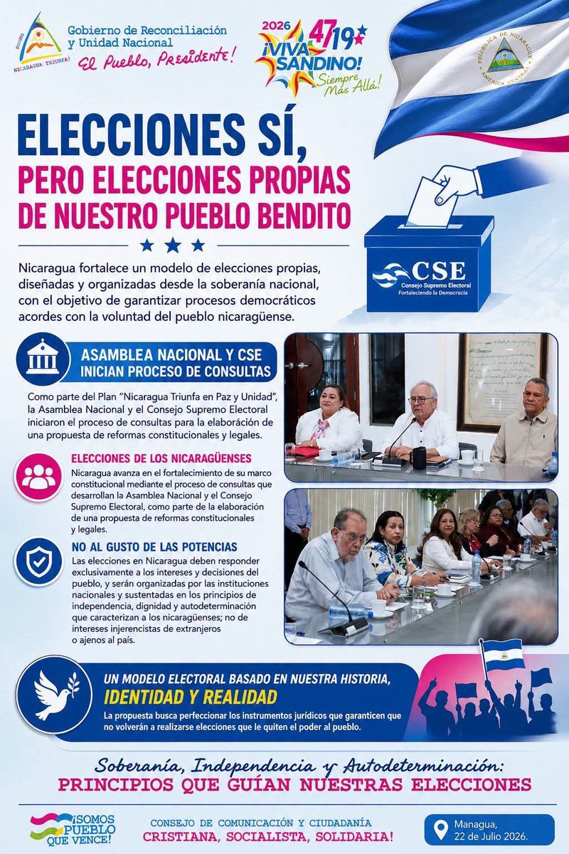 Plomo19792's tweet photo. #Nicaragua // ELECCIONES SÍ, PERO ELECCIONES PROPIAS DE NUESTRO PUEBLO.🗳️🇳🇮

🔴 NO MÁS INJERENCIA EXTRANJERA. ❌ NINGÚN PAÍS PUEDE INTERVENIR EN LOS ASUNTOS INTERNOS DE OTRA NACIÓN. https://t.co/nCvLc3k8C7
