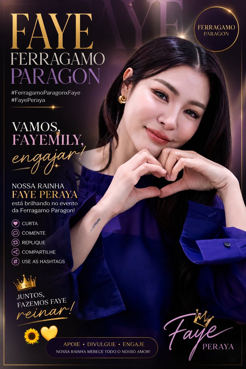 beca_mino's tweet photo. Vamos, Fayemily, engajar! Nossa rainha Faye Peraya está simplesmente deslumbrante no evento da Ferragamo Paragon. Vamos mostrar todo o nosso amor e apoio: curtam, comentem, compartilhem e usem as hashtags para aumentar o alcance! Juntos, vamos fazer esse momento brilhar ainda mais. 💛🌻
FAYE FERRAGAMO PARAGON
#FerragamoParagonxFaye
#FayePeraya
🌻💛