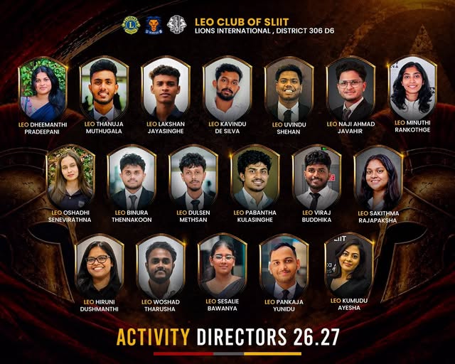 SliitLeos's tweet photo. Every great project begins with bold leaders who dare to make a difference. They don't just lead teams! They inspire action, create impact, and transform vision into reality.
Introducing the Activity Directors of the Leo Club of SLIIT for the Leoistic Year 26/27 https://t.co/z37zzHdnTr