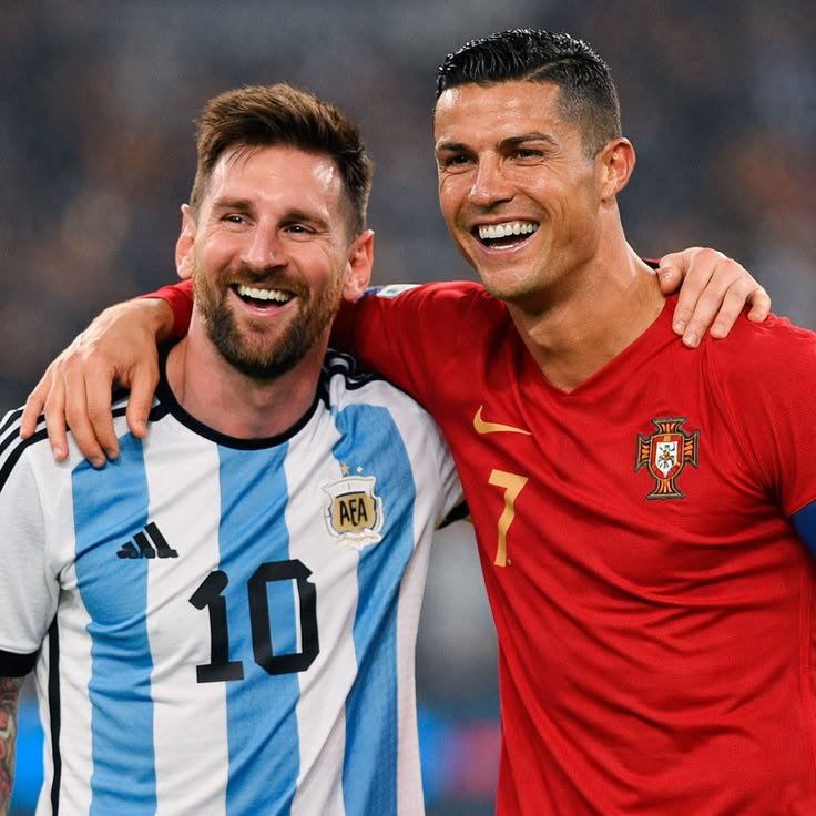 MessivsRonczuq's tweet photo. Two legends. One era. Football will never witness another rivarly like Messi &amp; Ronaldo🐐⚽
##Ronaldo 
##Messi https://t.co/KCECVnwR0Q