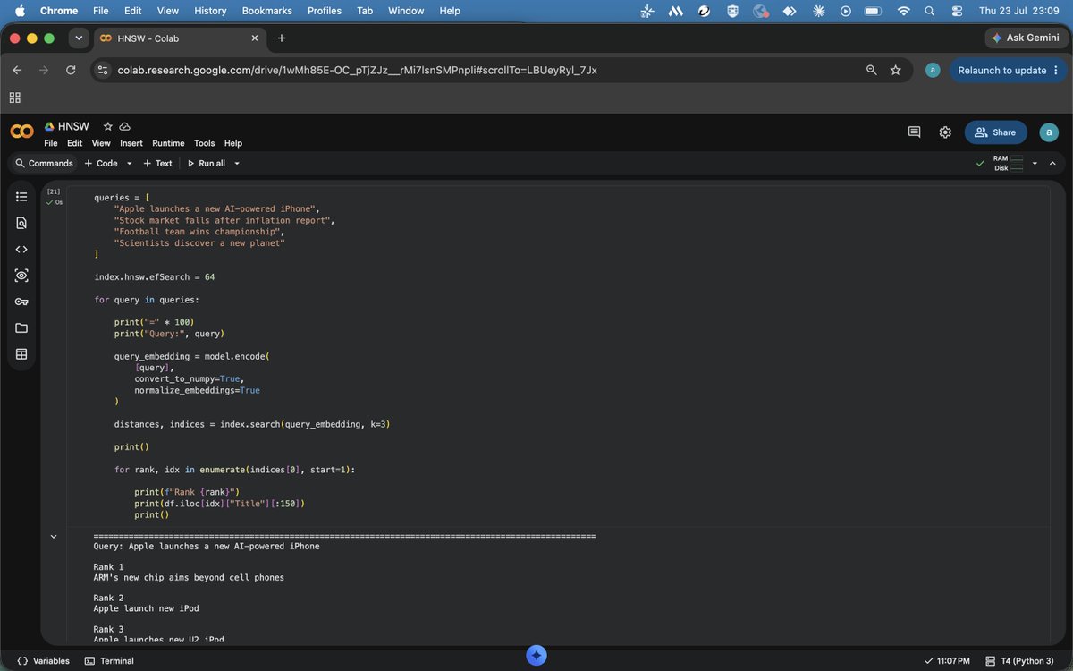 amishagurung91's tweet photo. #LSPPDay53
Built and queried an HNSW index, experimented with efSearch, and learned how it balances search latency and retrieval quality.
#LearningWithLeapfrog #60DaysOfLearning2026
@lftechnology https://t.co/Fx43JFmDsi
