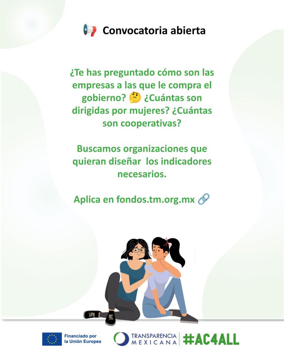 IntegridadMx's tweet photo. ¿Te has preguntado cómo son las empresas a las que le compra y las que contrata el gobierno?

¿Cuántas son dirigidas por mujeres? ¿Cuántas son cooperativas? 

Hoy no lo sabemos con certeza. Buscamos organizaciones que diseñen los indicadores necesarios.

Aplica en 🔗 https://t.co/WnSWD6U43t