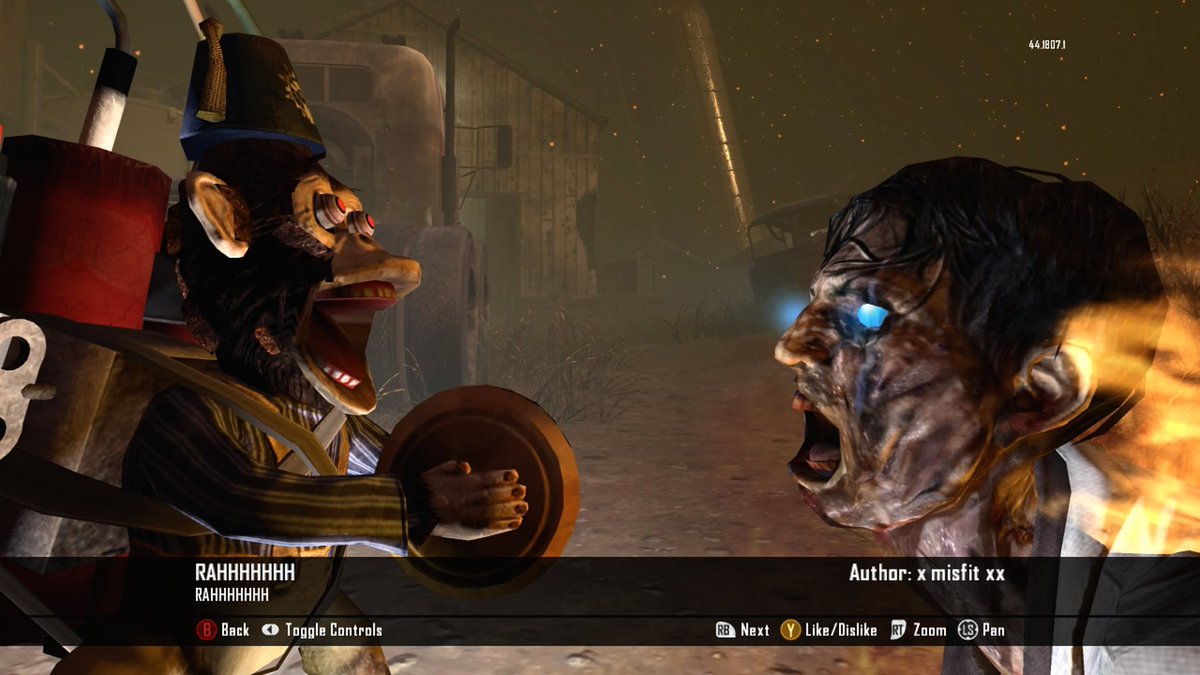 awesumzombiefac's tweet photo. I understand why theater mode was removed in the ports, but man stuff like this was just hilarious. https://t.co/rCcJ4cKb6n